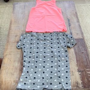 J Crew LOT Tank top and polka dot tee shirt lot XS  EUC you get both!!